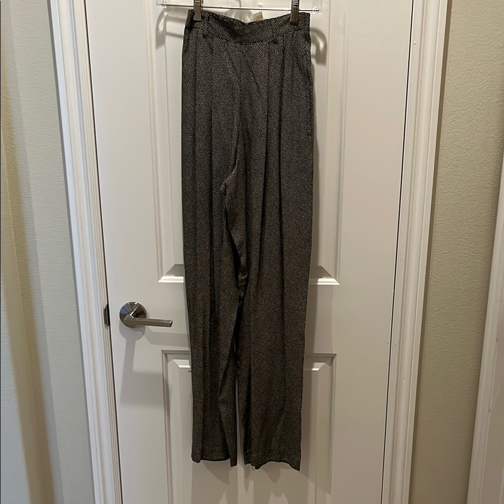 Tiny Dot Print Silk Pants